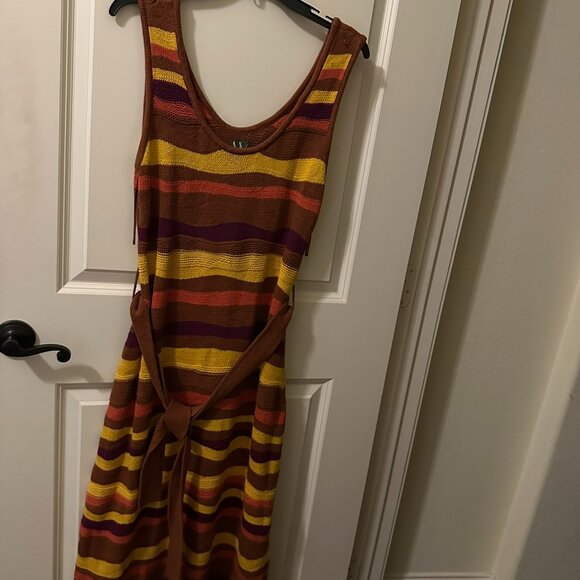 Worthington Striped Knit Tank Dress | Earth Tones | Size L - Picture 1 of 9